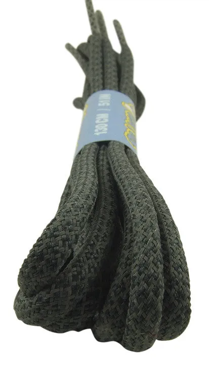 Rope Style Round Reflective Dark Grey Laces - 5mm wide