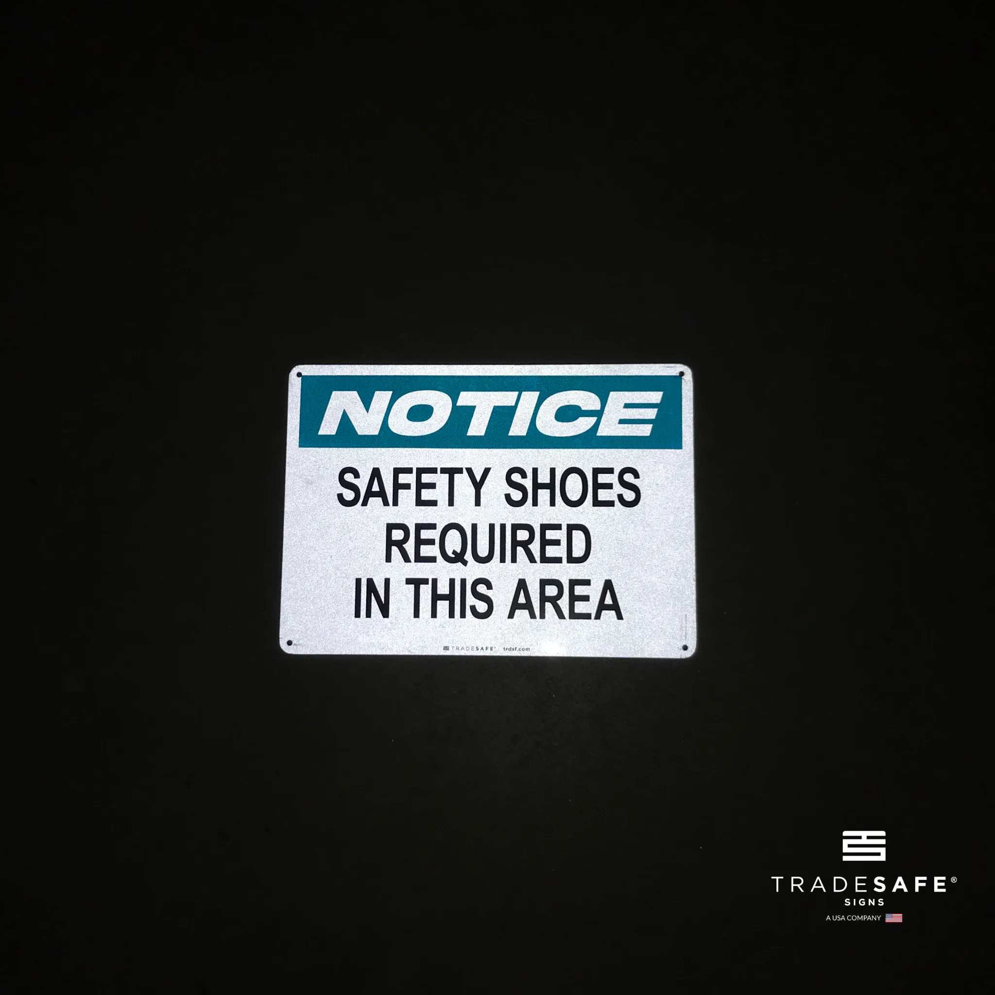 Safety Shoes Required Aluminum Sign