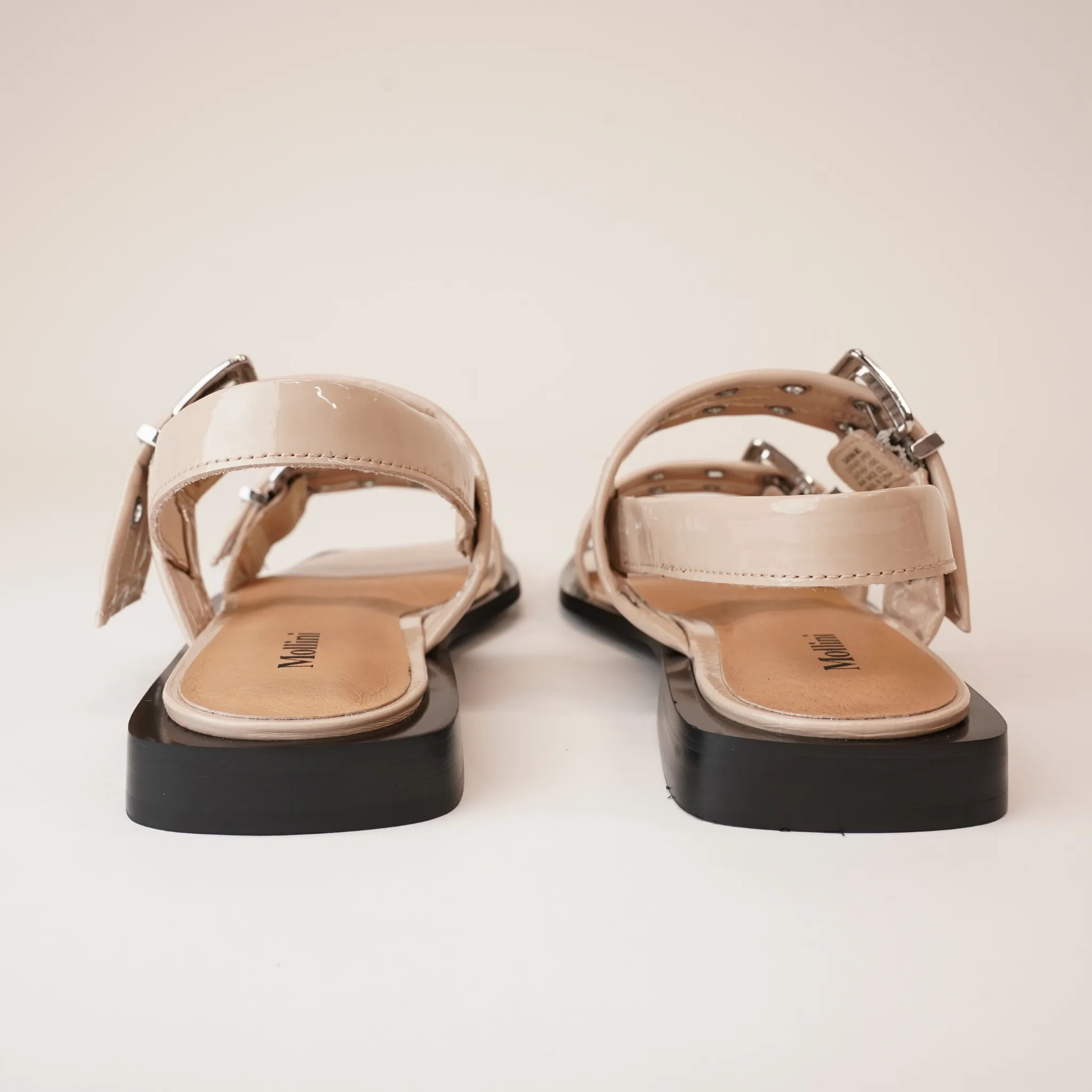Savina Latte Patent Leather Sandals