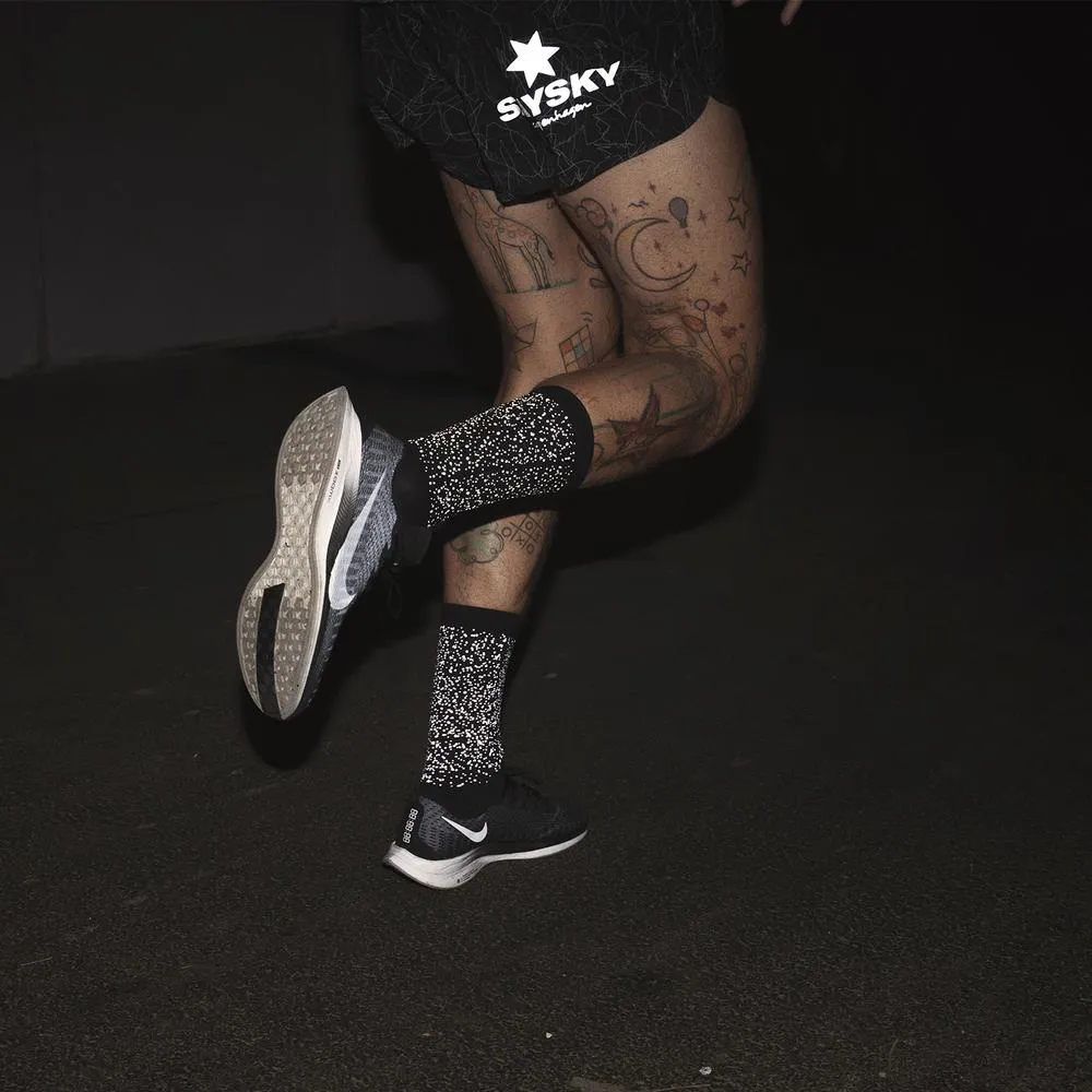SAYSKY Reflective Combat High Socks Black Universe