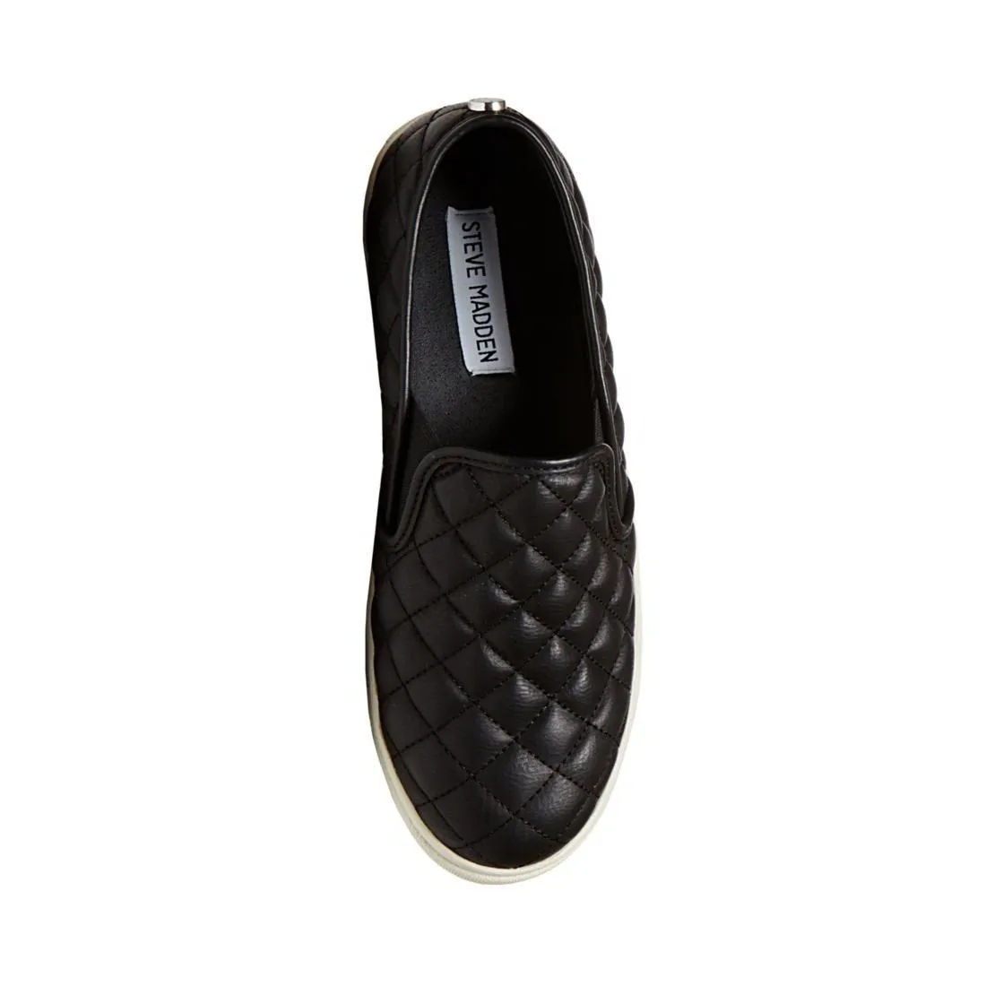 Steve Madden Ecentrcq Sporty Chic Quilted Slip-on Rounded Toe Sneakers Black