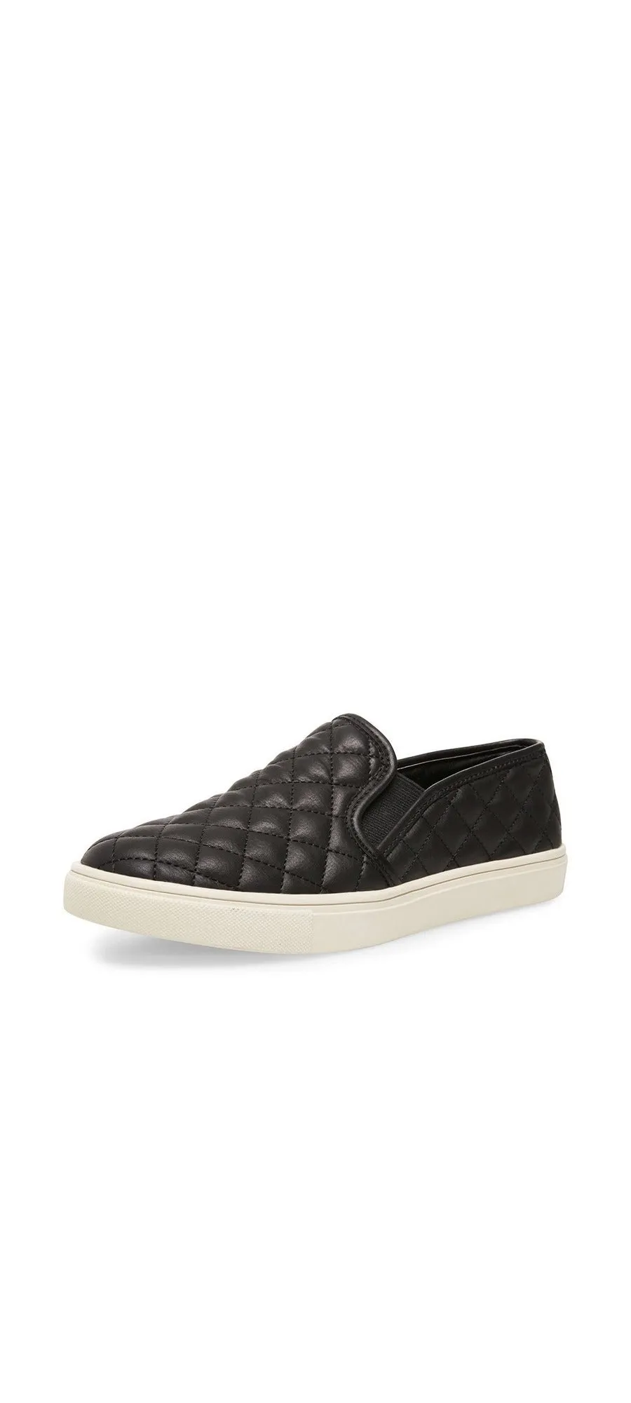 Steve Madden Ecentrcq Sporty Chic Quilted Slip-on Rounded Toe Sneakers Black