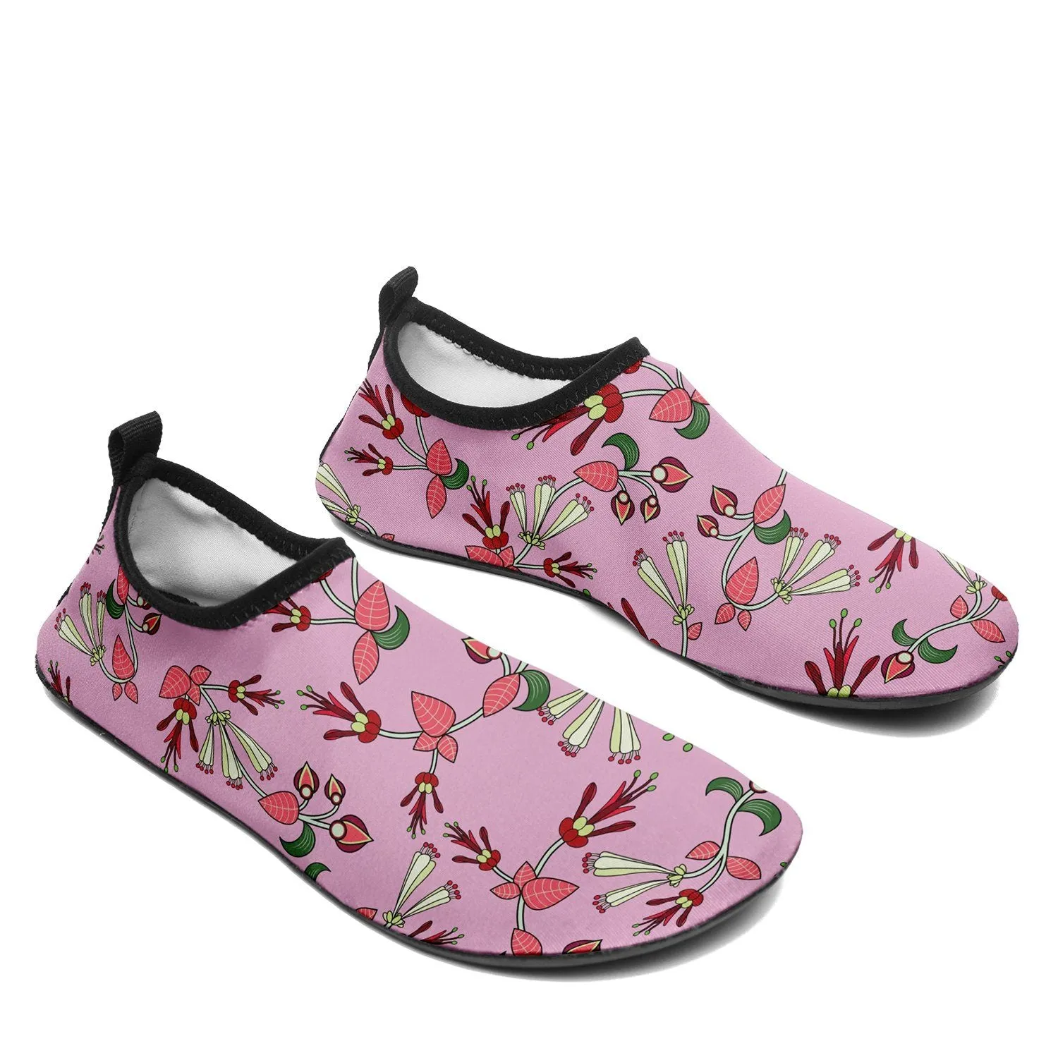 Strawberry Floral Kid's Sockamoccs Slip On Shoes