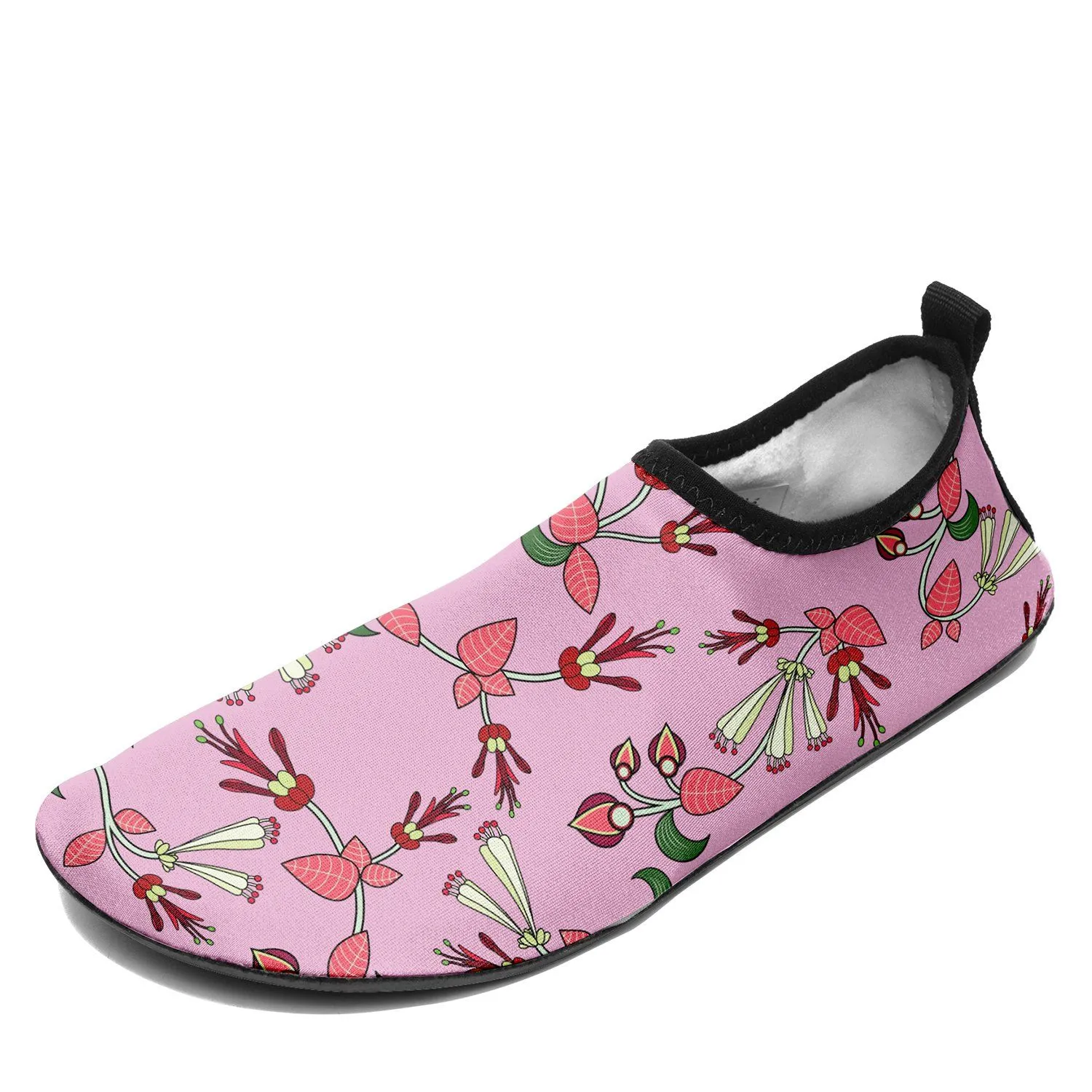 Strawberry Floral Kid's Sockamoccs Slip On Shoes