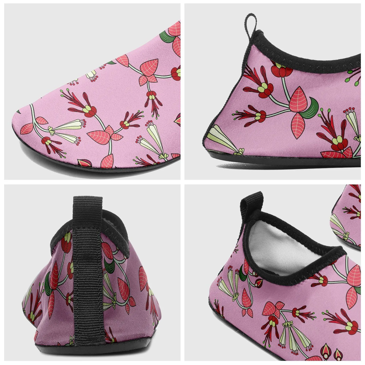 Strawberry Floral Kid's Sockamoccs Slip On Shoes