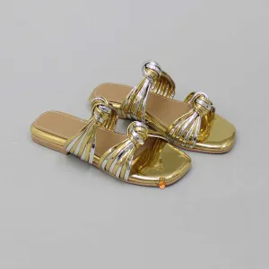 Stylish Dual Tone Knotted Flats