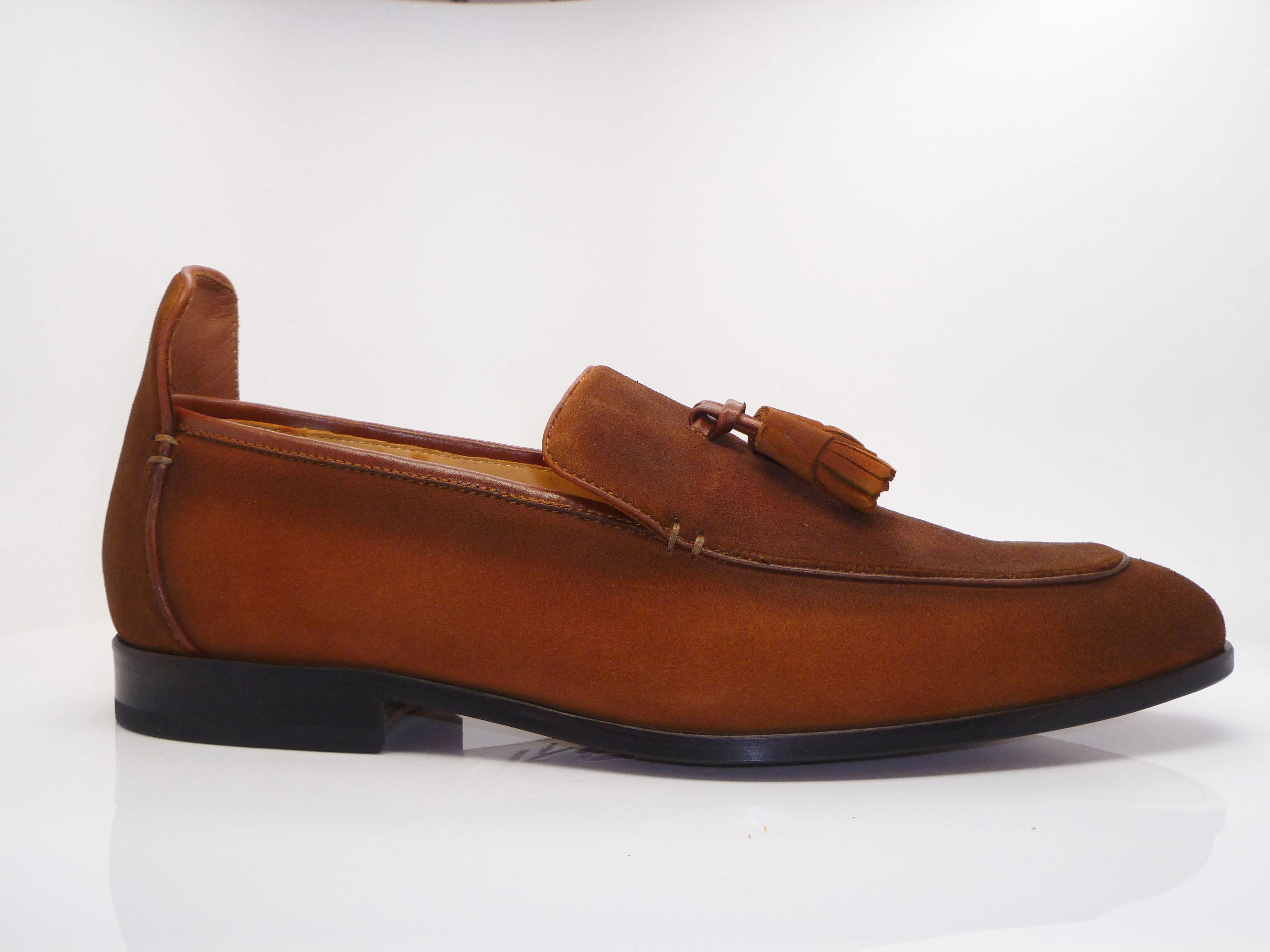 Suede Slip-On Tasseled Loafer Brown