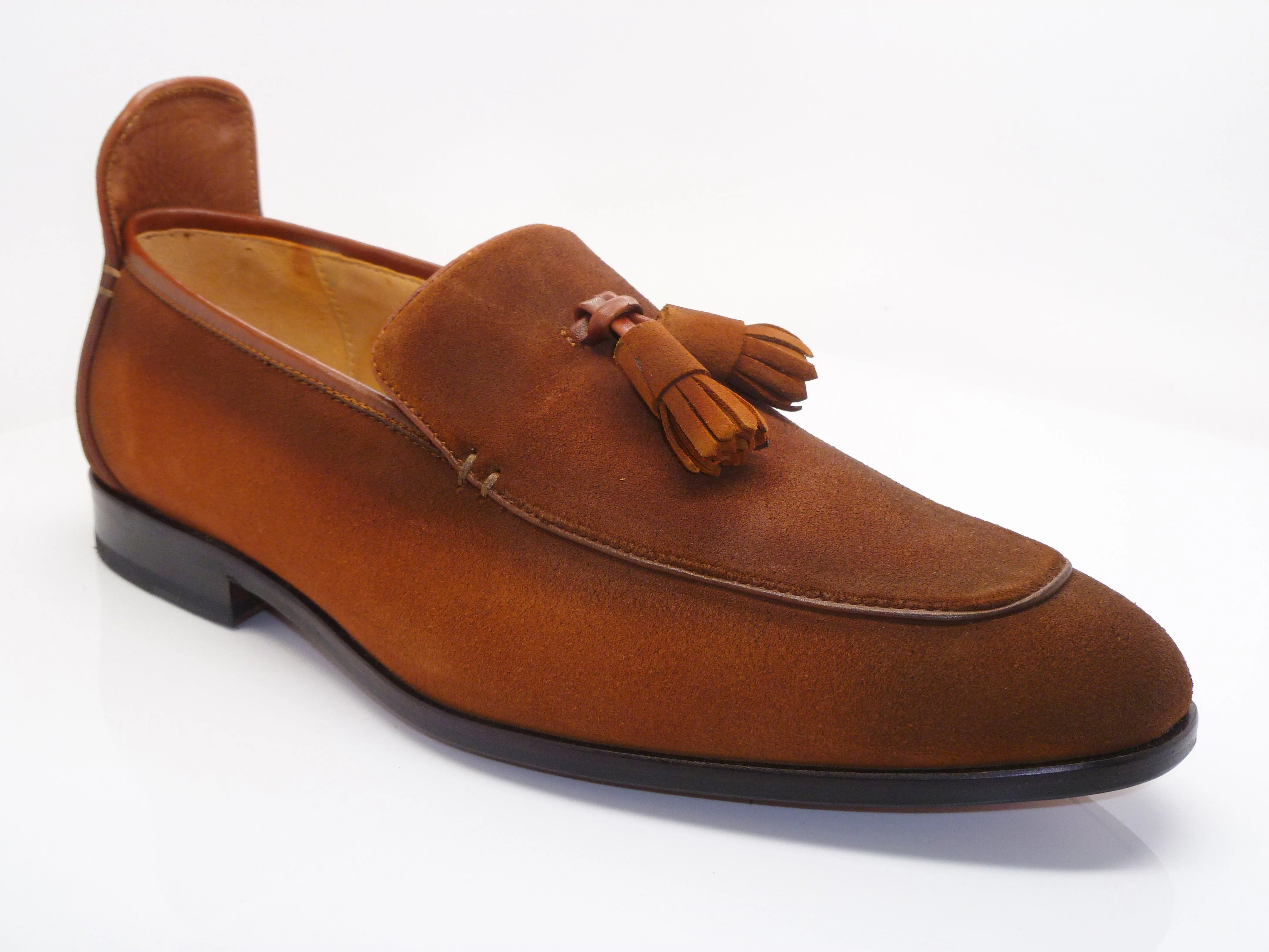 Suede Slip-On Tasseled Loafer Brown