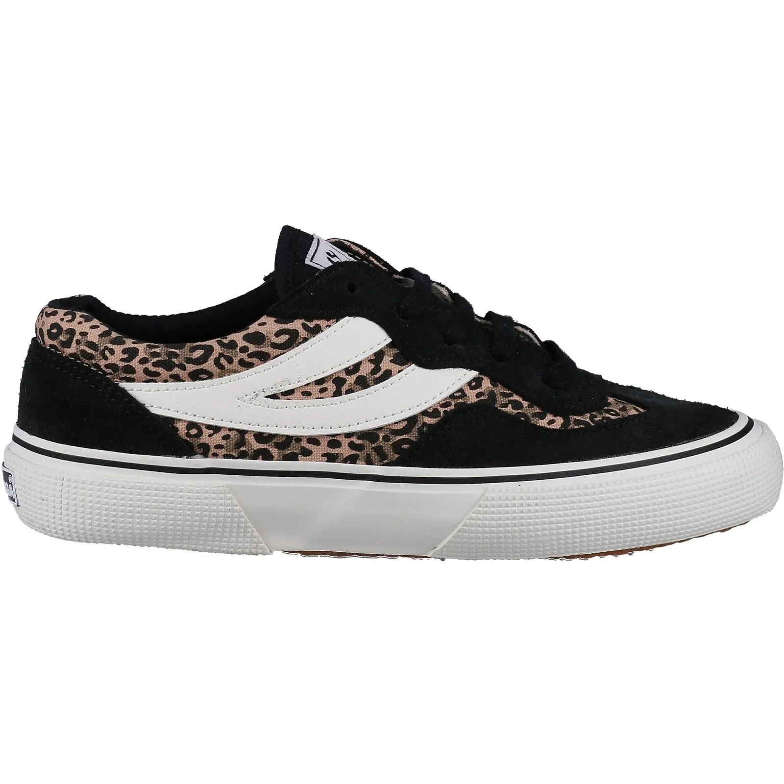 Superga Womens 2941 Revolley Leopard Trainers - Black