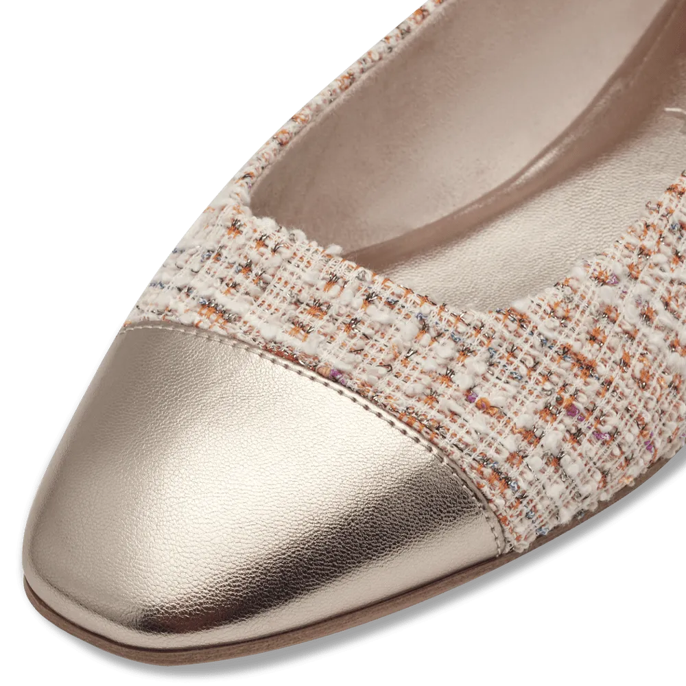Tamaris Ladies Flat Pump Metallic Toe