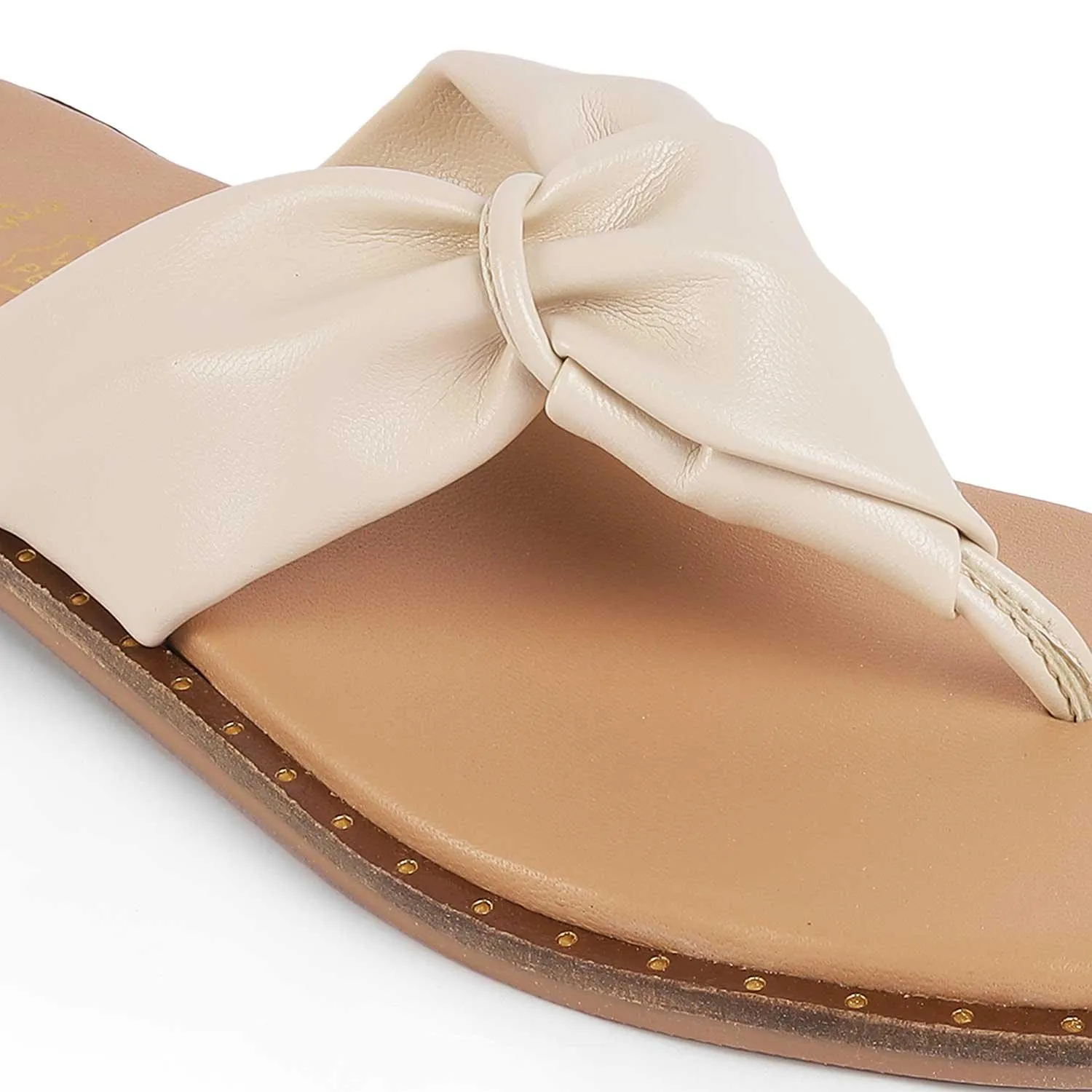 Tresmode Tie Beige Women's Casual Flats
