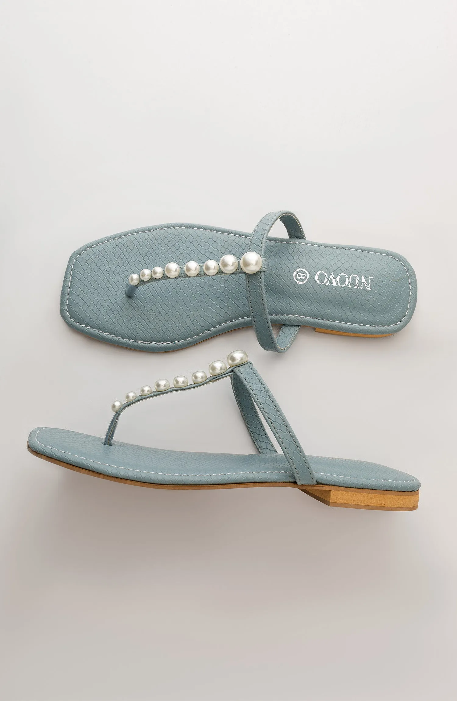 Women Slippers -  Flat Sandals - BLUE (WAFF23W-1007 SKY BLUE)