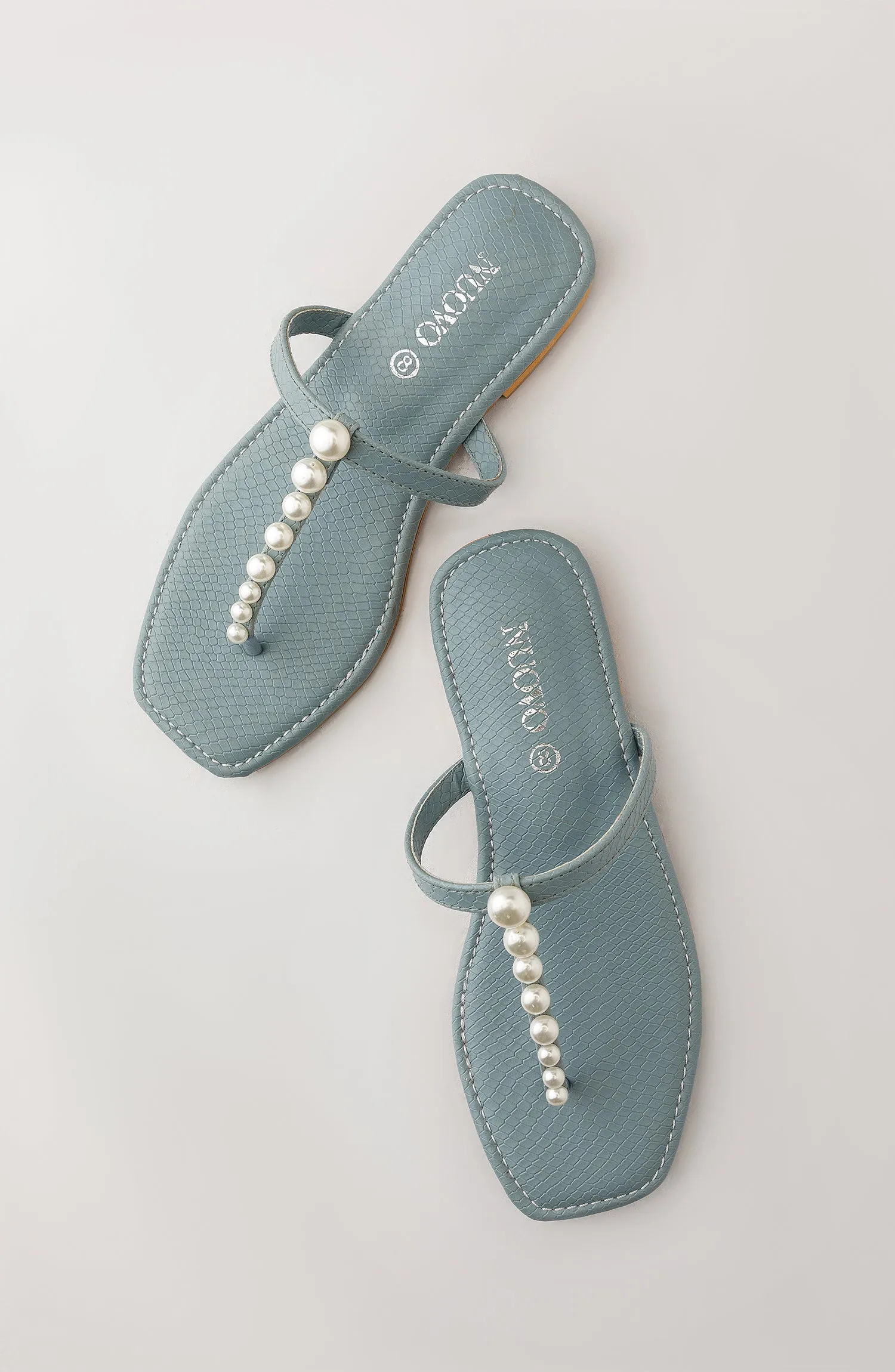 Women Slippers -  Flat Sandals - BLUE (WAFF23W-1007 SKY BLUE)