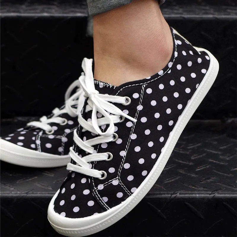 xiangtuibao Women Canvas Shoes Stripe Women Vulcanize Shoes Fashion Casual Shoe Womens Lace Up Flats Women Loafers Size 43 Zapatos Muje