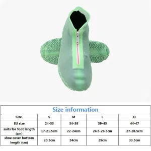 Zipper Reusable Waterproof Non-Slip Overshoes Silicone Rain Cover